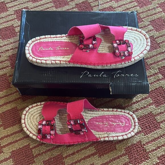 Paula Torres espadrille sandal in pink sz 11 - Picture 2 of 4